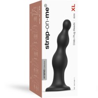 Fake Dildo Plug Beads-Black-XL